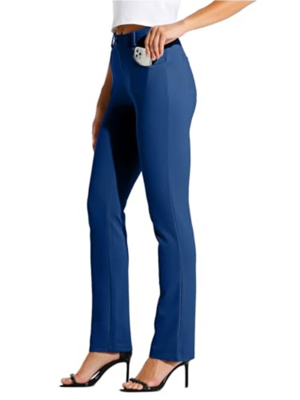 Women's Yoga Dress Pants Straight Leg Work Slacks Stretchy Office Casual 4
